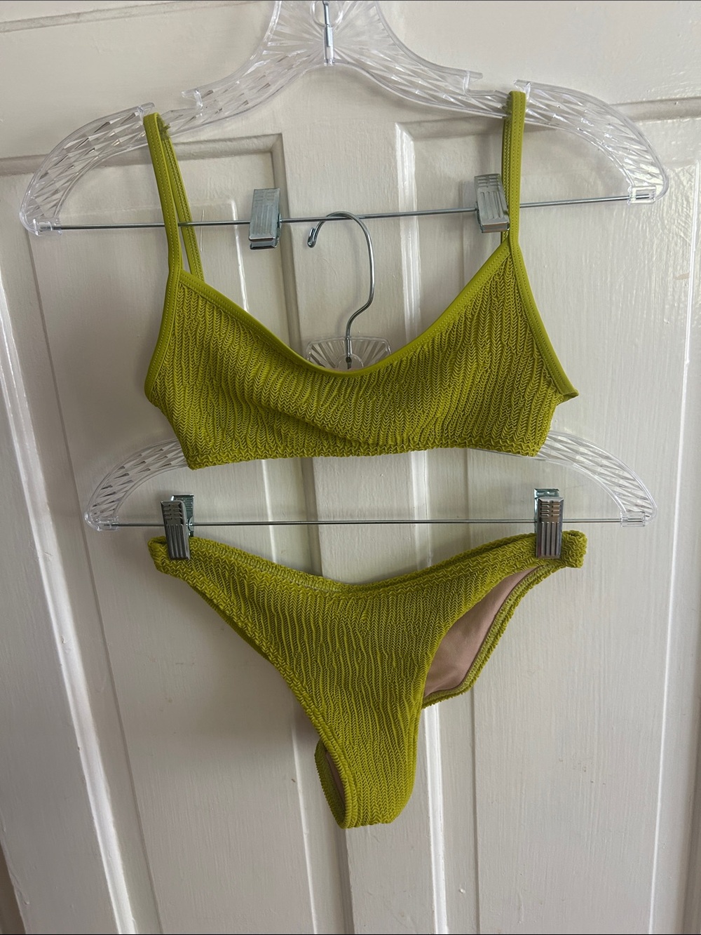 Olive Textured Rib Two-Piece Bikini Set